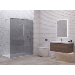 Walkin 1 Διαχωριστικό Ντουζιέρας 80x2000cm FUME Glass Cromo