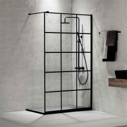 NERO FREE 1 Διαχωριστικό Ντουζιέρας 30x2000cm Clean Glass Black Matt