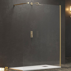 Karag Walkin 1 Σταθερό Πλαϊνό Ντουζιέρας 100x200cm Clear Glass Oro