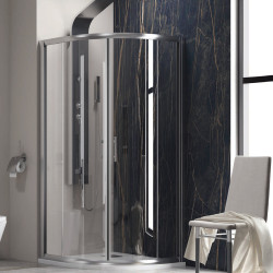 Karag Flora 200 Καμπίνα Ντουζιέρας Ημικυκλική με Συρόμενη Πόρτα 80x80x190cm 6ΜΜ GLASS Clear 