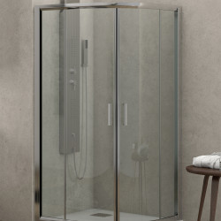 Karag New Flora 200 Καμπίνα Ντουζιέρας Ημικυκλική με Συρόμενη Πόρτα 80x80x180cm Clear Glass