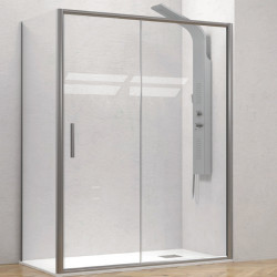 Karag Efe 400 Διαχωριστικό Ντουζιέρας με Συρόμενη Πόρτα 110x190cm Clear Glass Argento