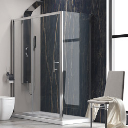 Karag New Flora 500 Διαχωριστικό Ντουζιέρας με Συρόμενη Πόρτα 100x180cm Clear Glass