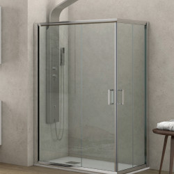 Karag New Flora 100 Καμπίνα Ντουζιέρας με Συρόμενη Πόρτα 70x90x170cm Clear Glass Chrome