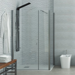 Karag Panex 600 Διαχωριστικό Ντουζιέρας με Ανοιγόμενη Πόρτα 100x190cm Clear Glass