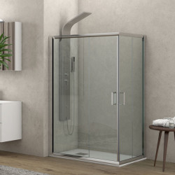 Karag New Flora 100 Καμπίνα Ντουζιέρας με Συρόμενη Πόρτα 70x90x170cm Clear Glass Chrome