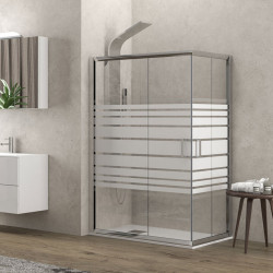 Karag New Flora 100 Καμπίνα Ντουζιέρας με Συρόμενη Πόρτα 80x100x180cm SERIGRAFIA