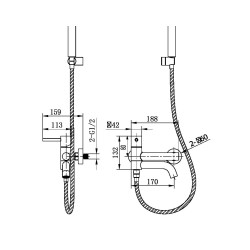 MΠΑΤΑΡΙΑ ΛΟΥΤΡΟΥ ΜΟΝΖΑ BLACK GUN METAL BDM039-4BGM