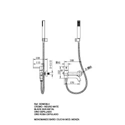 MΠΑΤΑΡΙΑ ΛΟΥΤΡΟΥ ΜΟΝΖΑ ΡΟΖ-ΧΡΥΣΟ ΜΑΤ (ΧΑΛΚΟΥ) BDM039-4ORC