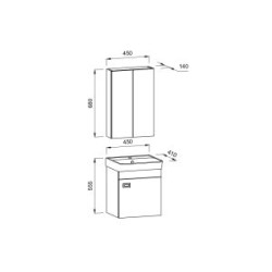  Σετ Έπιπλο Μπάνιου NEON Ανθρακί MDF 18mm 45 9SNEO045ANM
