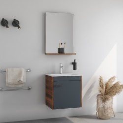  Σετ Έπιπλο Μπάνιου TIKA Ανθρακί MDF 18mm Λάκα 50 9STIK050ABM