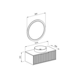  Σετ Έπιπλο Μπάνιου HOLE Λευκό MDF 18mm Λάκα 100 9SHOL100WHM