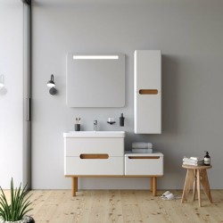  Σετ Έπιπλο Μπάνιου MASAL Λευκό MDF 18mm Λάκα 130 9SMAS130WHM Πάγκο 130x46x85cm