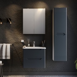  Σετ Έπιπλο Μπάνιου PERLA Ανθρακί MDF 18mm Λάκα 60 9SPER060ANM